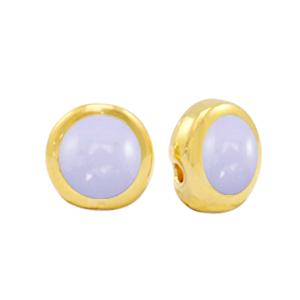 Kraal pearl purple-goud DQ 8mm-Kraaltjes van Renate