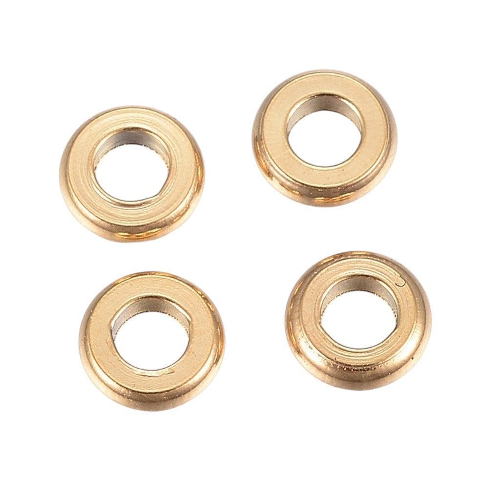 Kraal plat RVS premium goud 4mm - per stuk-Onderdelen-Kraaltjes van Renate