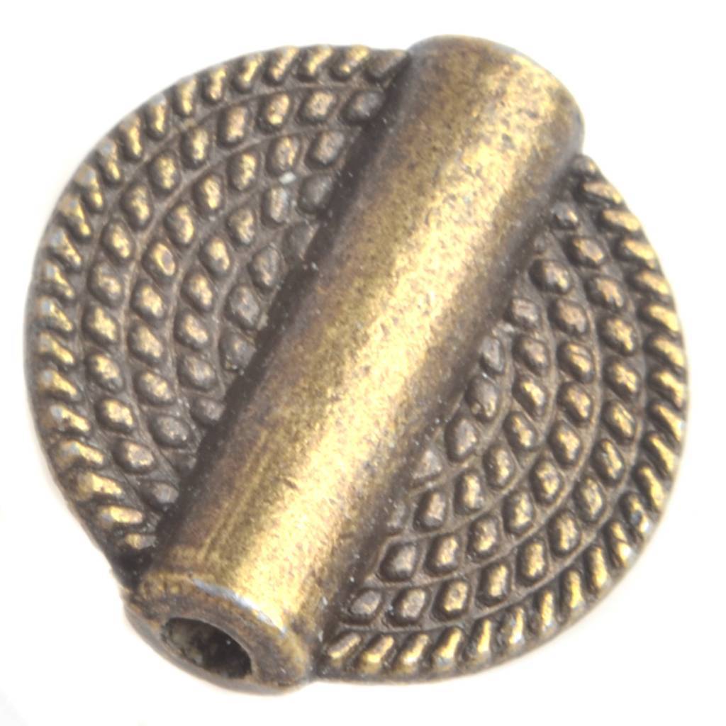 Kraal plat rond Brons 15mm-Kraaltjes van Renate