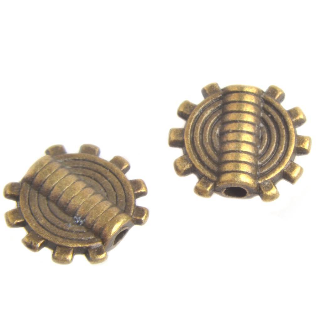 Kraal plat rond Brons 9,5mm - 8 stuks-Kraaltjes van Renate