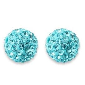 Kraal polymeer rhinestone disco bal aquamarine 6mm - per stuk-Kralen-Kraaltjes van Renate