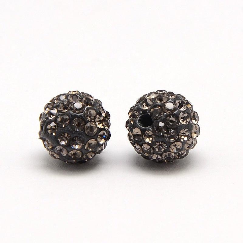 Kraal polymeer rhinestone disco bal black 6mm - per stuk-Kralen-Kraaltjes van Renate