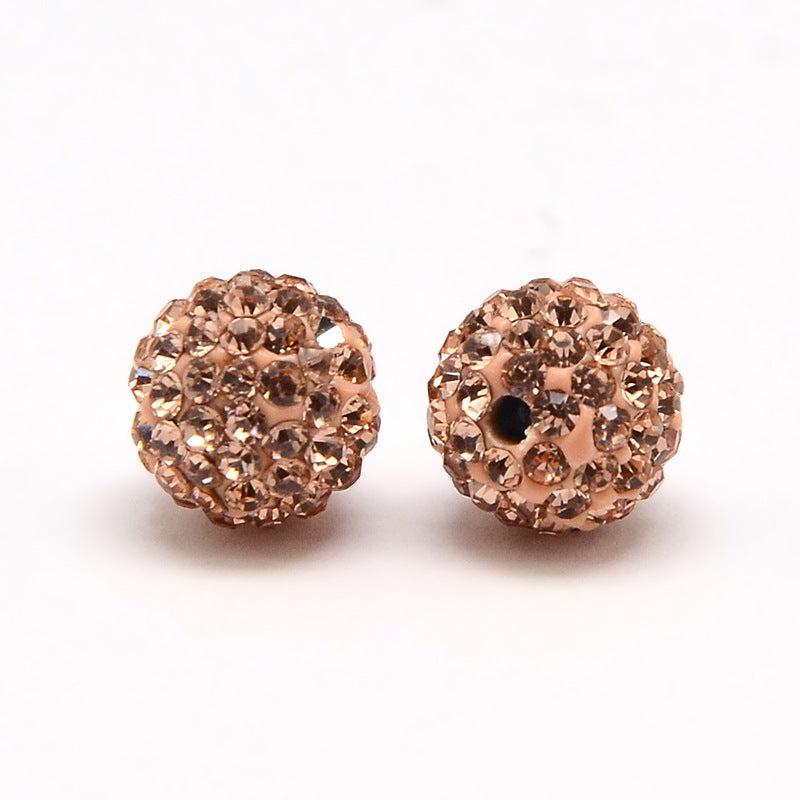 Kraal polymeer rhinestone disco bal light peach 6mm - per stuk-Kralen-Kraaltjes van Renate