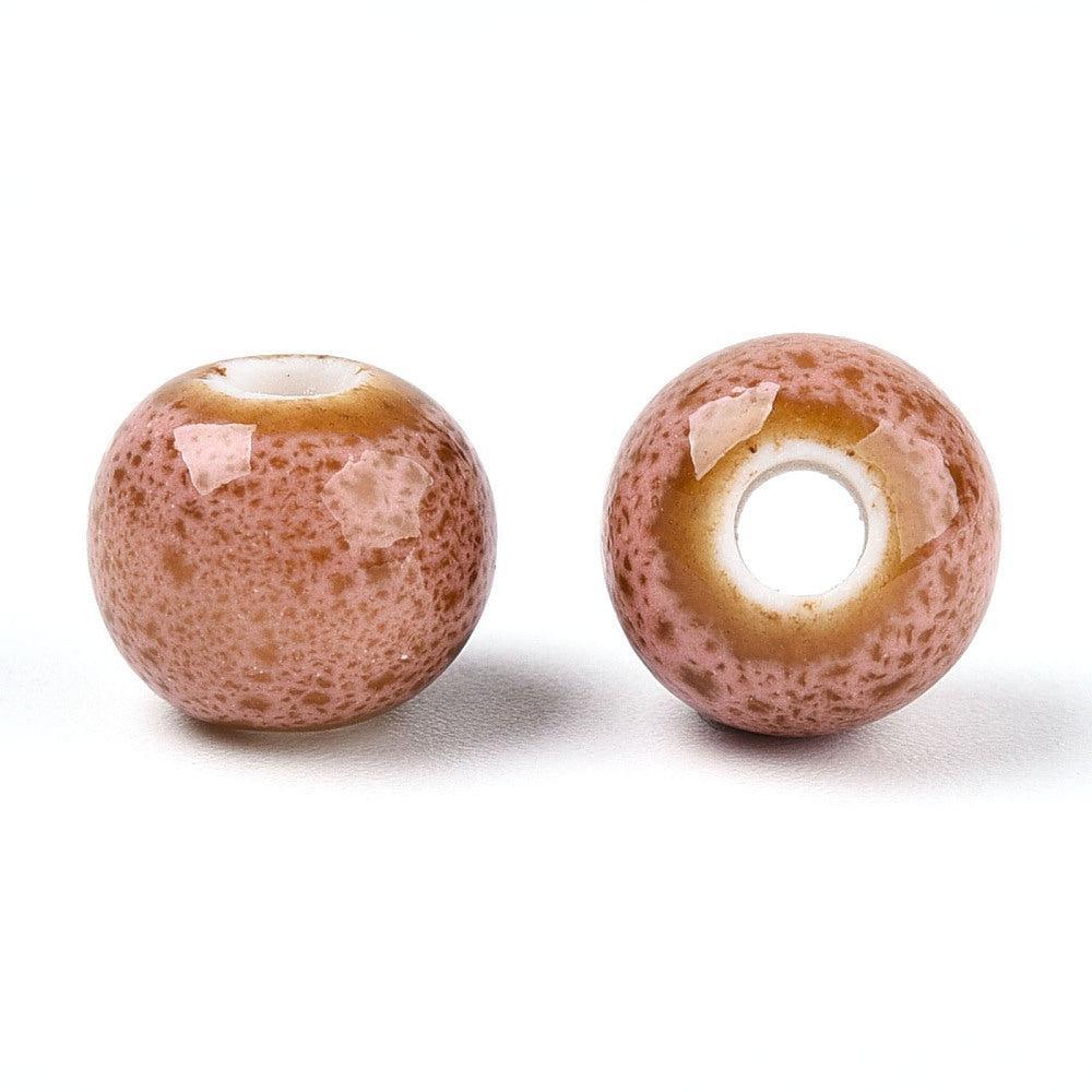 Kraal porselein rond oudroze 8,5mm - per stuk-Kralen-Kraaltjes van Renate