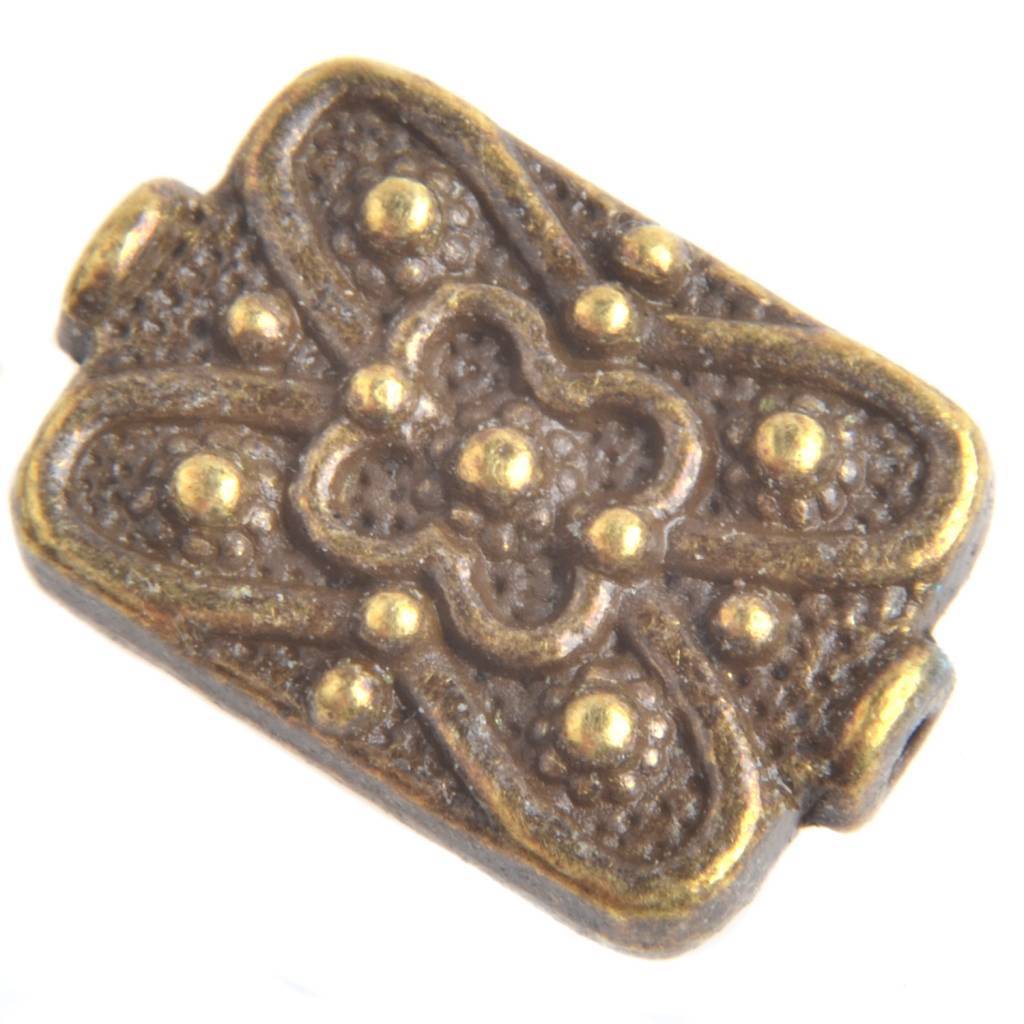 Kraal rechthoek Brons 18x12mm-Kraaltjes van Renate
