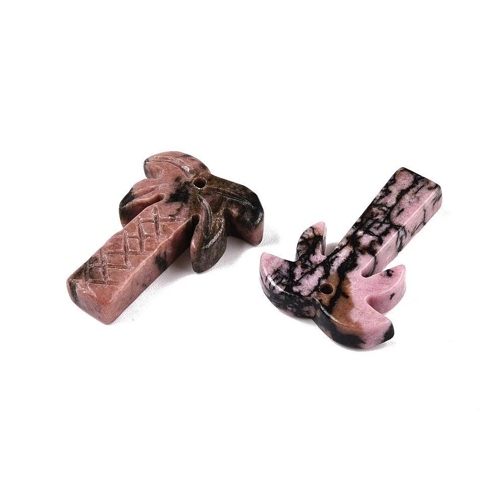 Kraal rhodoniet palmboom 27mm- per stuk-Kralen-Kraaltjes van Renate