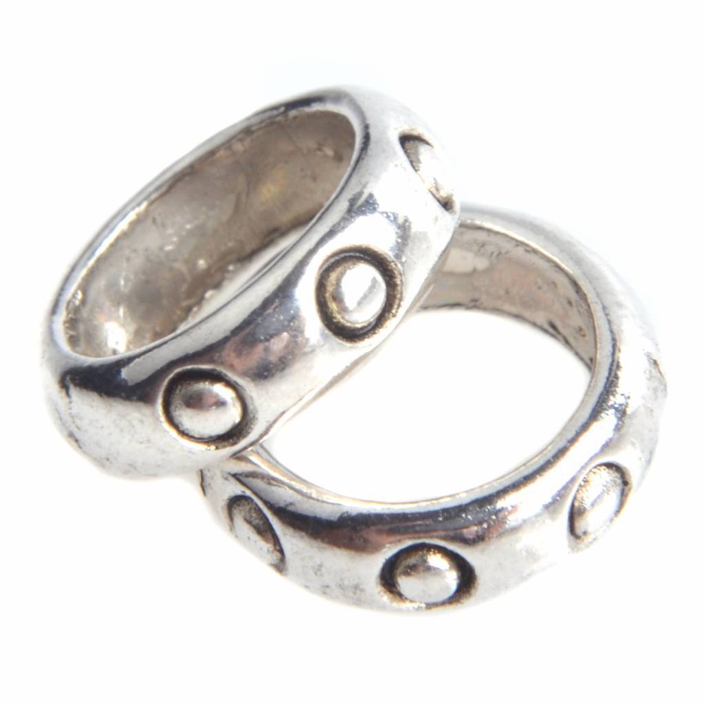 Kraal ring dots Ø6 Zilver 8x2mm - 25 stuks-Kraaltjes van Renate