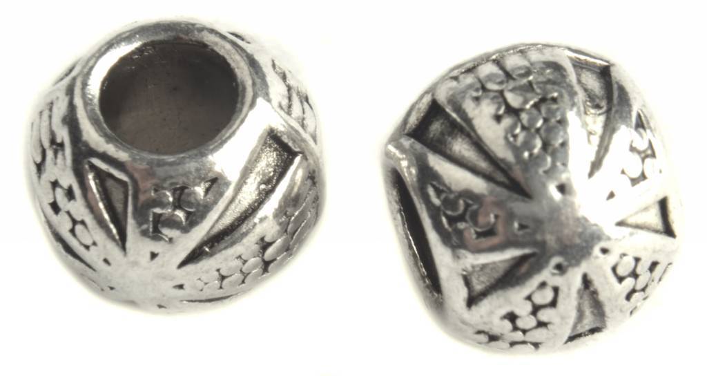 Kraal rond Ø5mm Zilver 7x8mm - 8 stuks-Kraaltjes van Renate