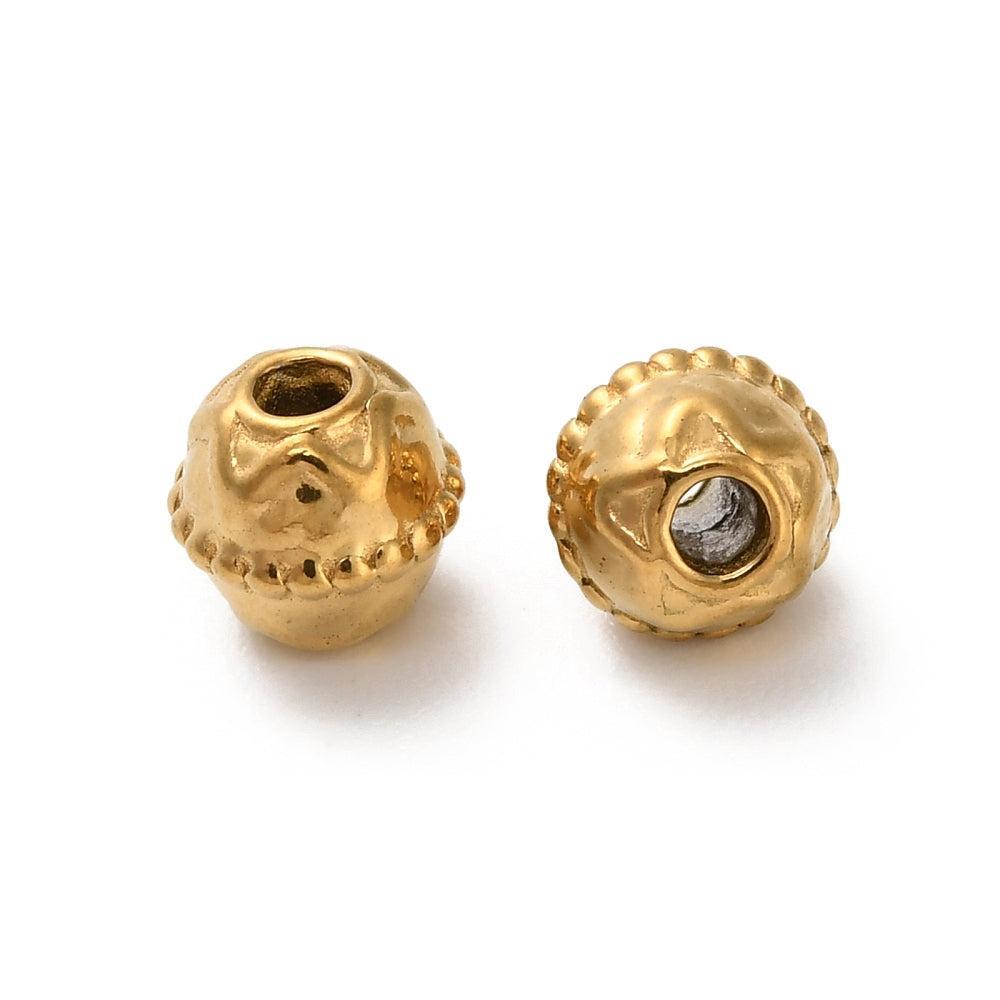 Kraal rond RVS premium 18K goud 5mm - per stuk-Onderdelen-Kraaltjes van Renate