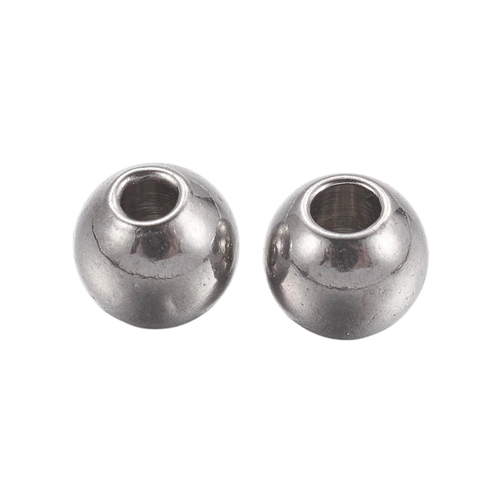Kraal rond RVS zilver 3mm - per stuk-Onderdelen-Kraaltjes van Renate