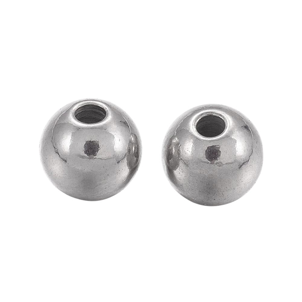 Kraal rond RVS zilver 4mm - per stuk-Onderdelen-Kraaltjes van Renate