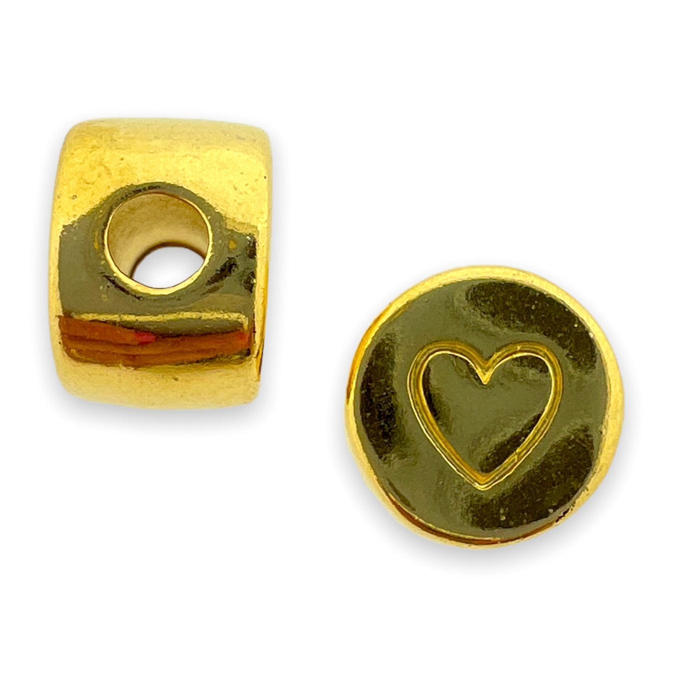 Kraal rond hart Goud 24K DQ Ø3mm 9mm-Kralen-Kraaltjes van Renate