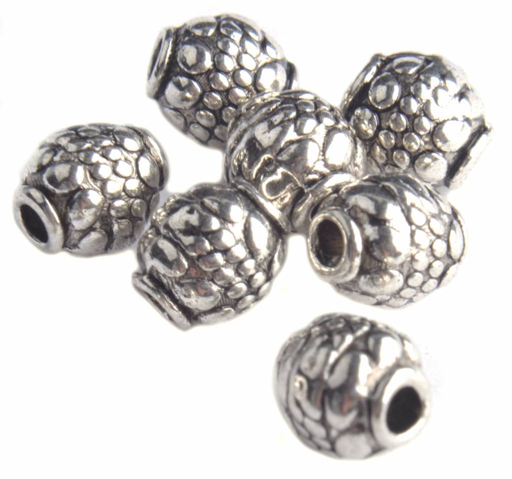 Kraal rond kiezel Zilver 5x5.5mm - 10 stuks-Kraaltjes van Renate