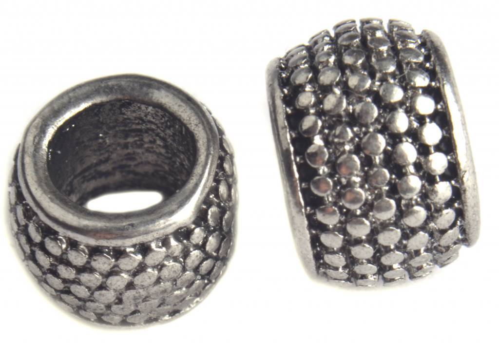Kraal rond met dots Ø6mm Zilver 10mm-Kraaltjes van Renate