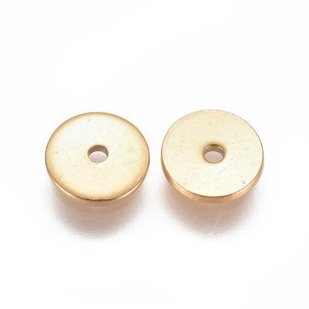 Kraal rondel Premium RVS Goud 6x1mm - per stuk-Kralen-Kraaltjes van Renate