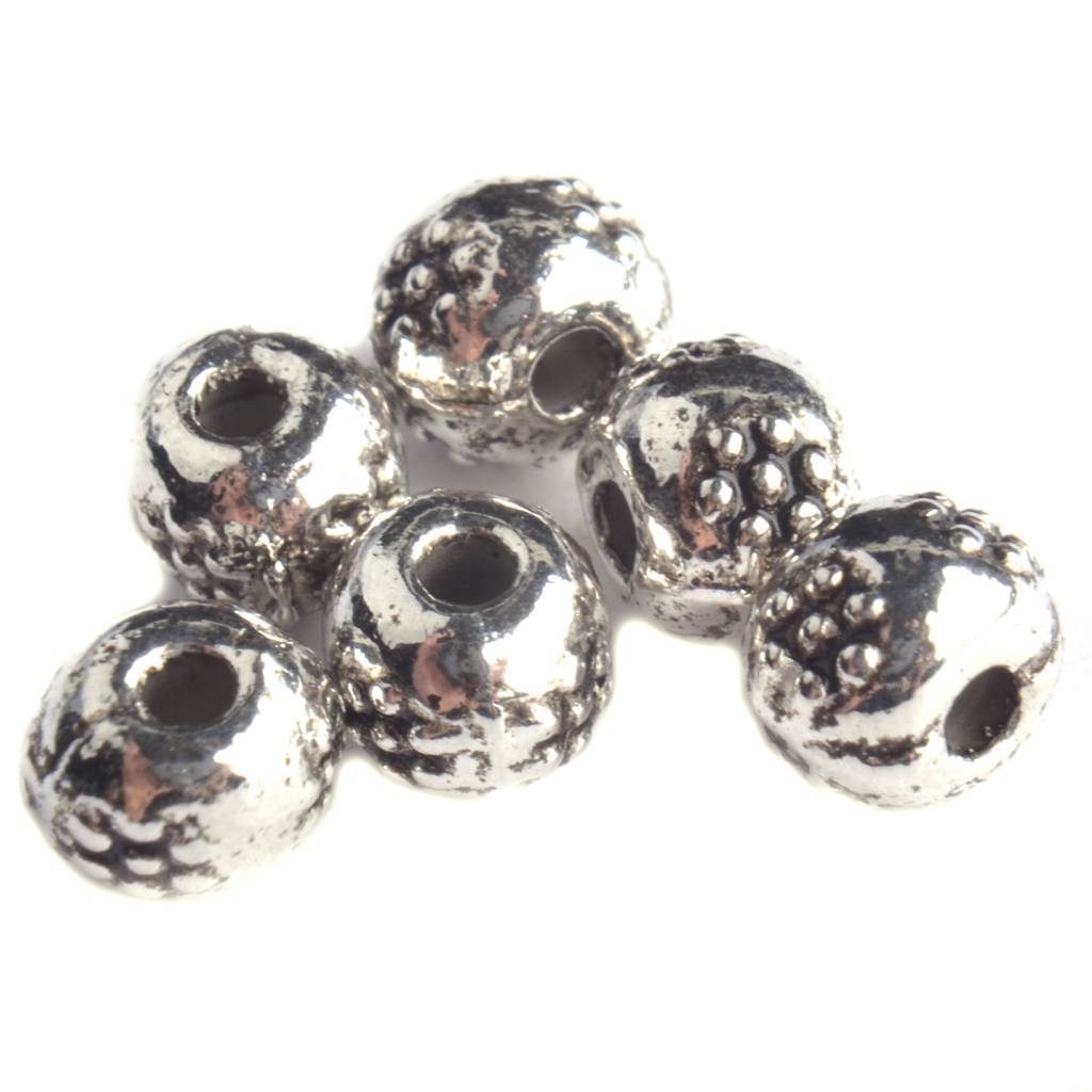 Kraal rondel flower spacer Zilver 3.5x4mm - 20 stuks-Kraaltjes van Renate