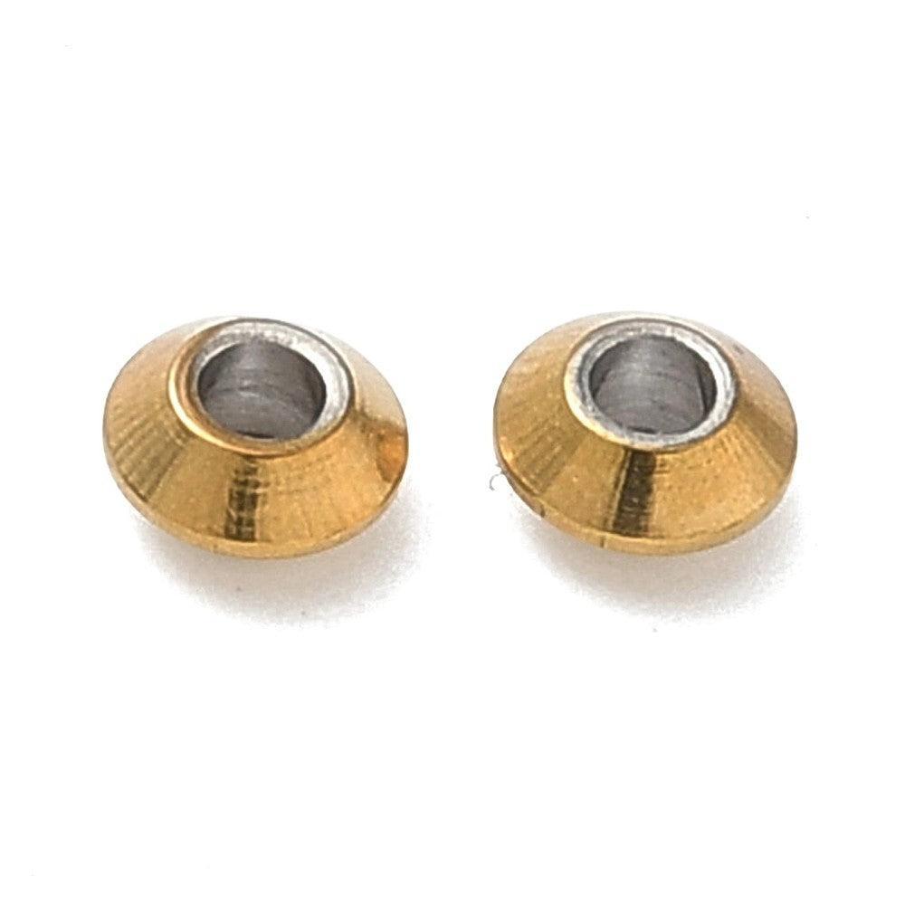 Kraal rondel spacer RVS Goud 4x2mm - per stuk-Kralen-Kraaltjes van Renate