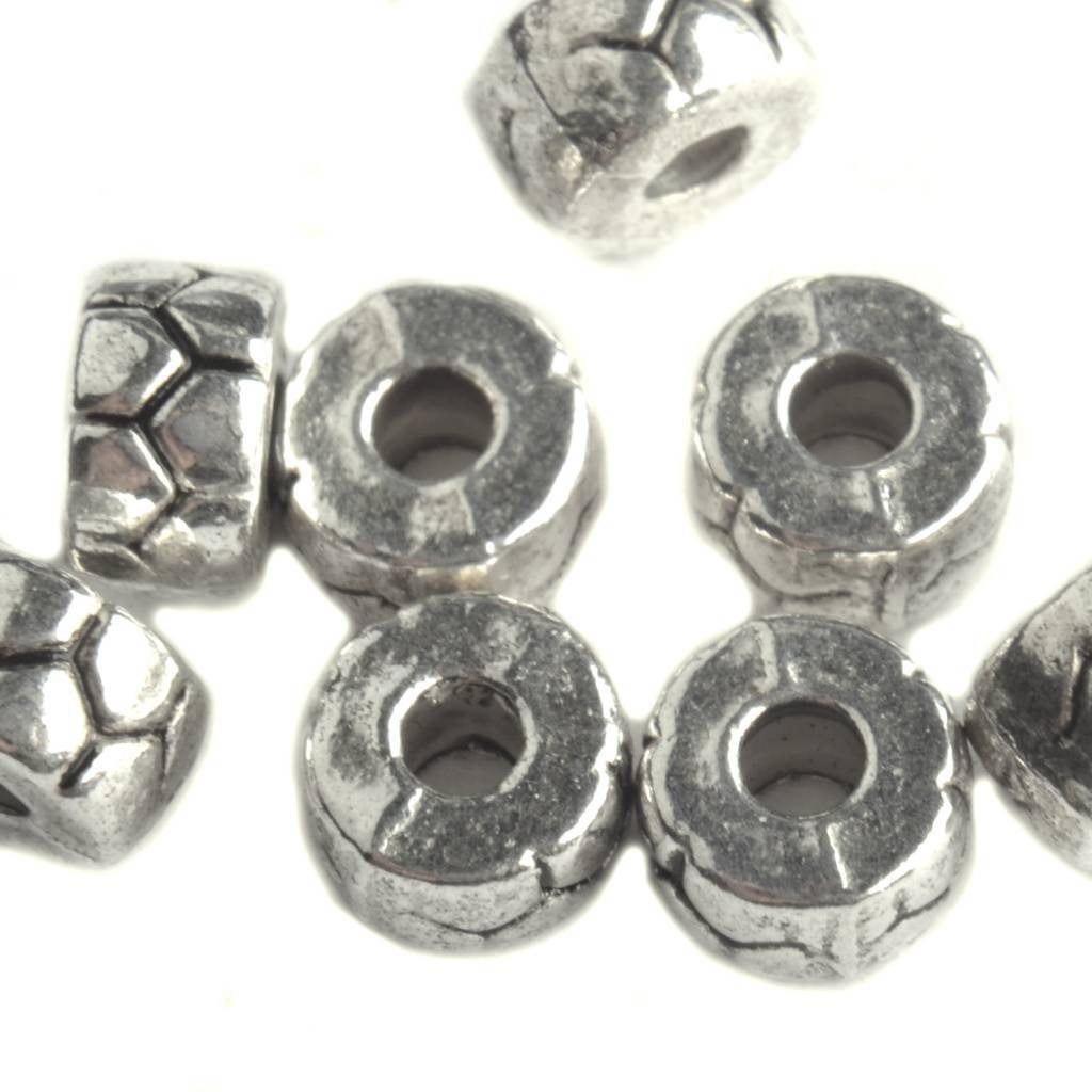 Kraal rondel stone Ø1.5mm Zilver 3x5mm - 10 stuks-Kraaltjes van Renate