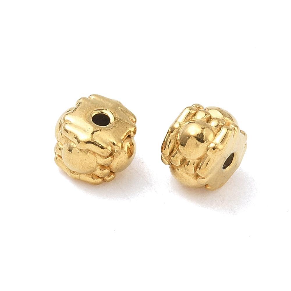 Kraal rondelle RVS premium 18K goud 7mm - per stuk-Onderdelen-Kraaltjes van Renate