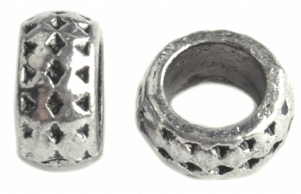 Kraal ruitjes Ø5mm Zilver 8x4mm - 12 stuks-Kraaltjes van Renate