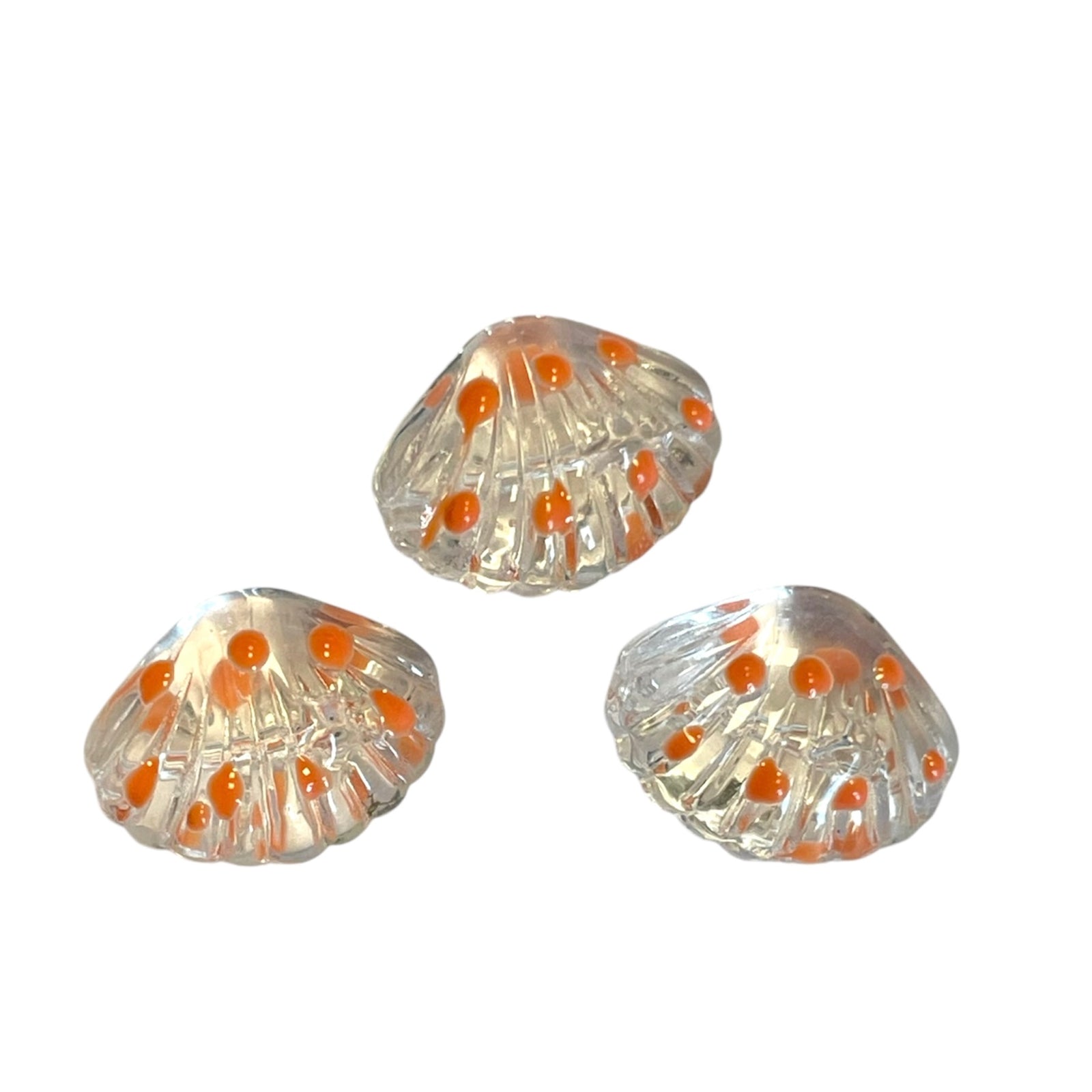 Kraal schelp lampwork clear 16mm- per stuk-Kralen-Kraaltjes van Renate