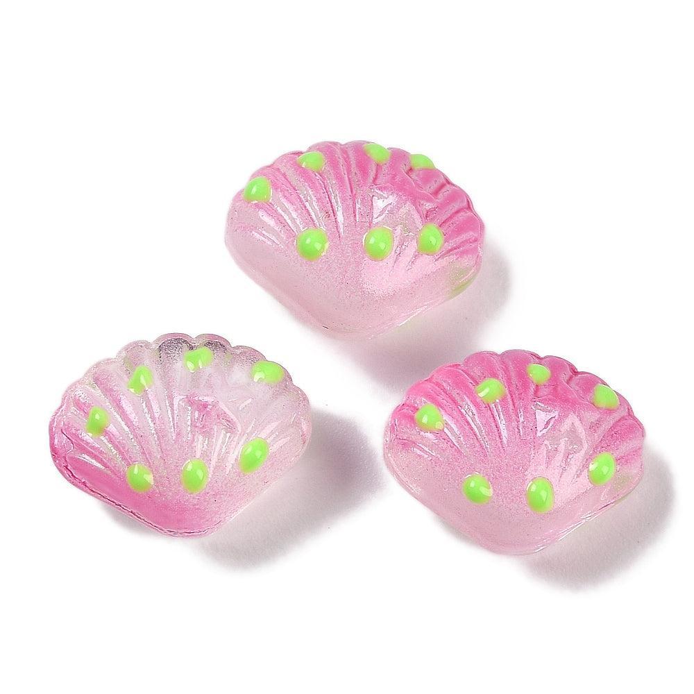 Kraal schelp lampwork flamingo 16mm- per stuk-Kralen-Kraaltjes van Renate