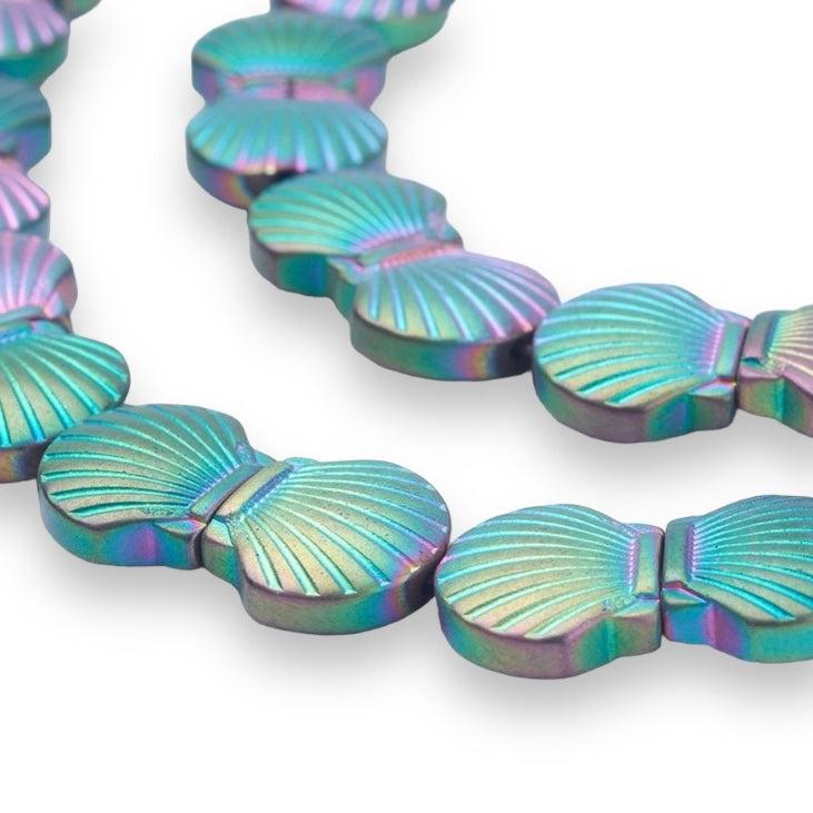 Kraal schelp mat regenboog 10x11mm-bedels-Kraaltjes van Renate