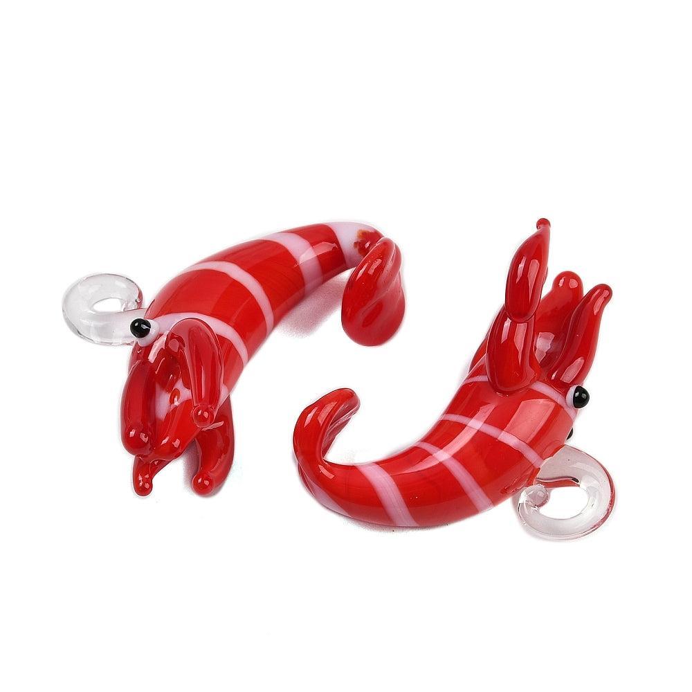 Kraal shrimp rood lampwork 22,5mm- per stuk-Kralen-Kraaltjes van Renate