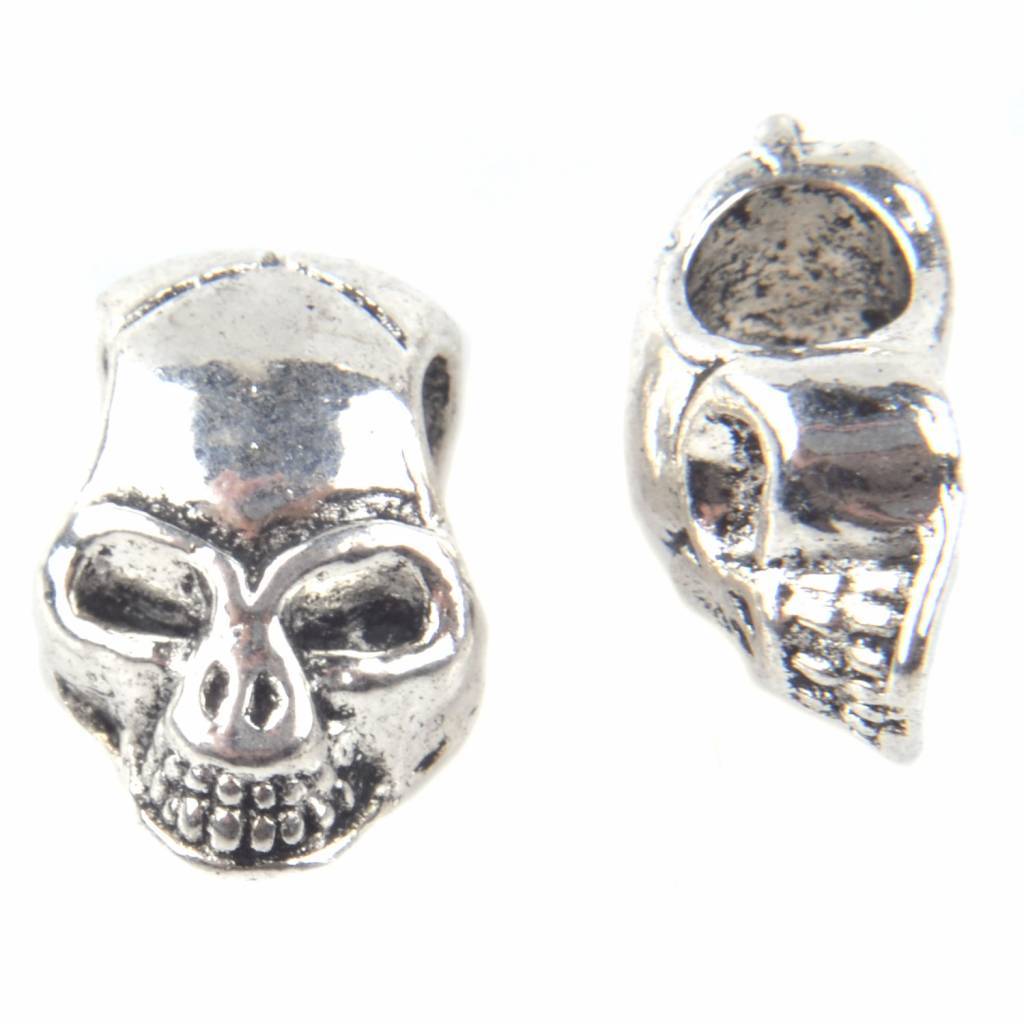 Kraal skull Ø4mm Zilver 12x8mm - 4 stuks-Kraaltjes van Renate