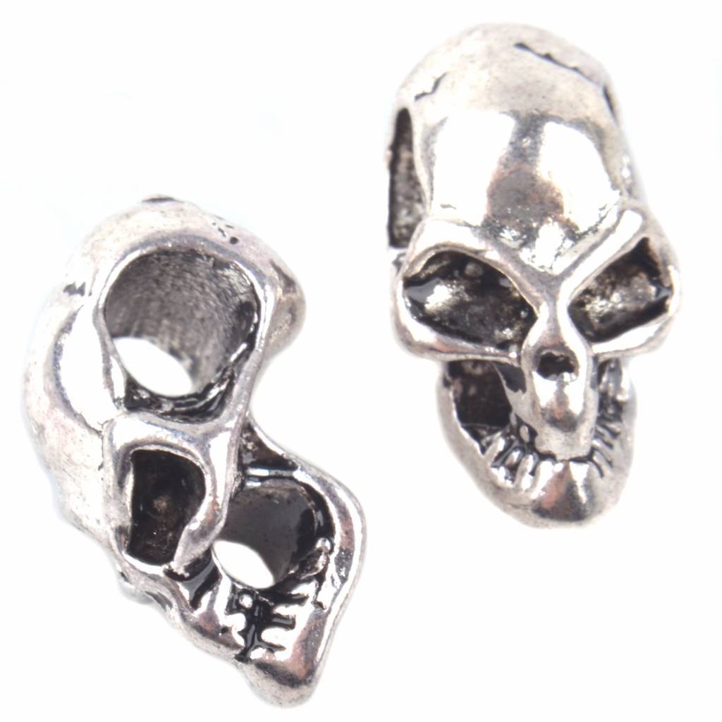 Kraal skull Ø4mm Zilver 17x9mm-Kraaltjes van Renate