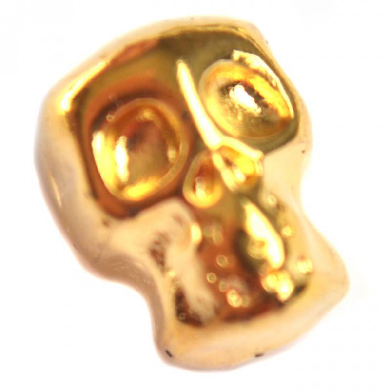 Kraal skull metaal goud DQ 8x10mm-Kraaltjes van Renate