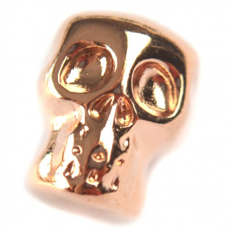 Kraal skull metaal rosegoud DQ 8x10mm-Kraaltjes van Renate