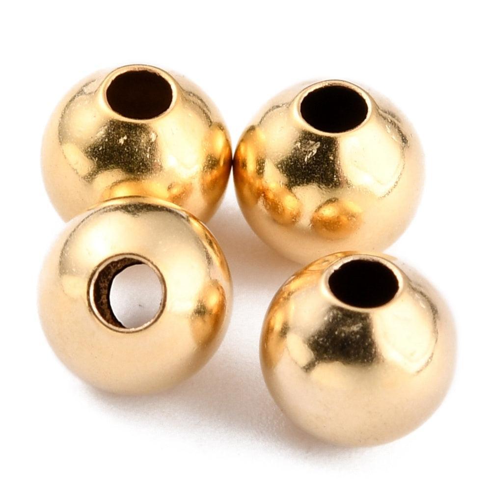 Kraal spacer 24kr brass goud 3,5mm - per 10 stuks-Onderdelen-Kraaltjes van Renate