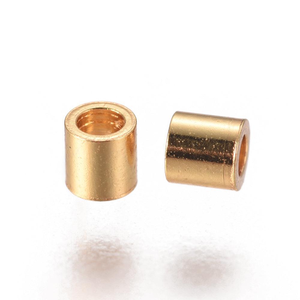 Kraal spacer RVS goud 2mm- per 20 stuks-Kralen-Kraaltjes van Renate