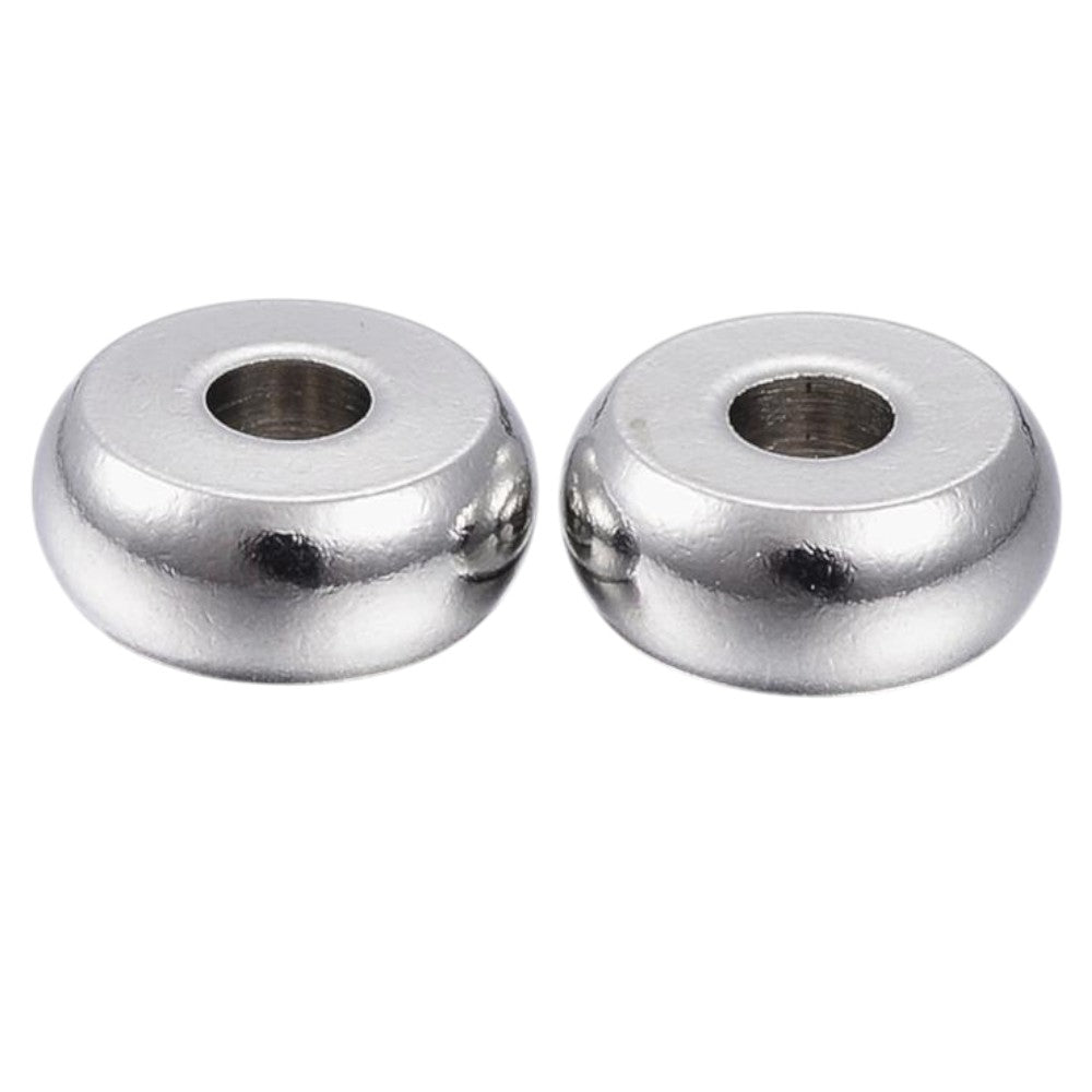 Kraal spacer RVS zilver 7mm - per stuk-Onderdelen-Kraaltjes van Renate