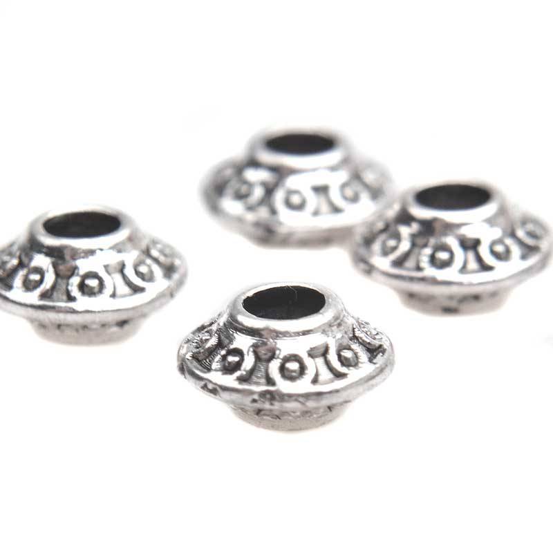 Kraal spacer bicone Zilver 6,5x4mm - 18 stuks-Kraaltjes van Renate