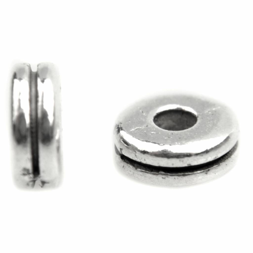 Kraal spacer disc Zilver 6x2,5mm - 10 stuks-Kraaltjes van Renate
