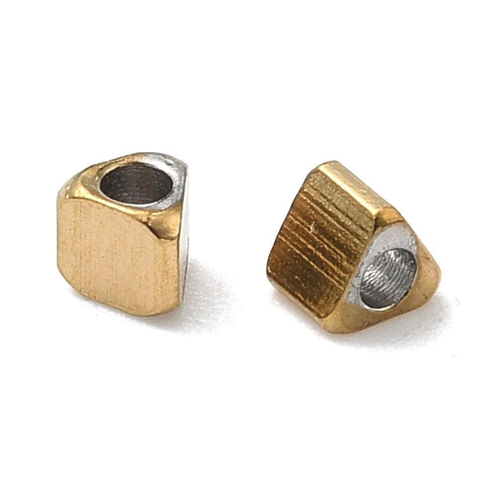 Kraal spacer driehoek Premium RVS 18K Gold plated 3mm - per stuk-Kralen-Kraaltjes van Renate