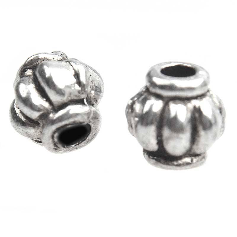Kraal spacer lampion Zilver 4mm - 35 stuks-Kraaltjes van Renate