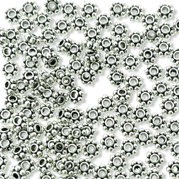 Kraal spacer zilver 3x1mm - ±75 stuks-Kraaltjes van Renate