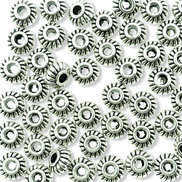Kraal spacer zilver 6x4mm - 15 stuks-Kraaltjes van Renate
