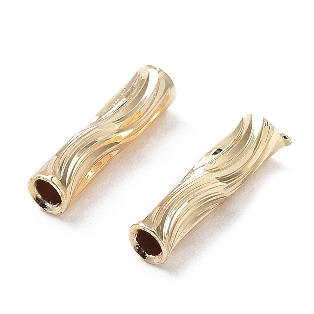 Kraal staafje patroon 18K gold 8x2mm-bedels-Kraaltjes van Renate