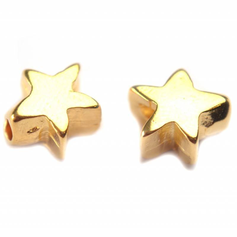 Kraal ster klein goud 24kr DQ 7.5mm-Kraaltjes van Renate