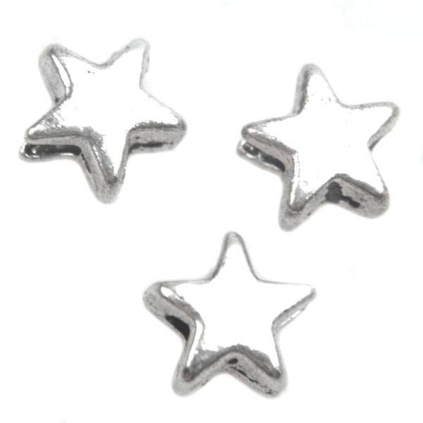 Kraal sterretje Zilver 5x5mm - 25 stuks-Kraaltjes van Renate