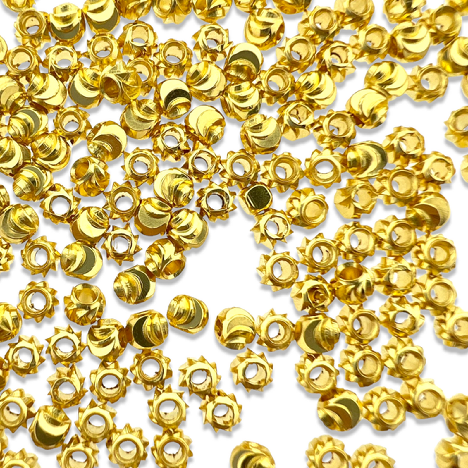 Kraal swirl rond Ø1,1mm Goud DQ 3mm-Kralen-Kraaltjes van Renate