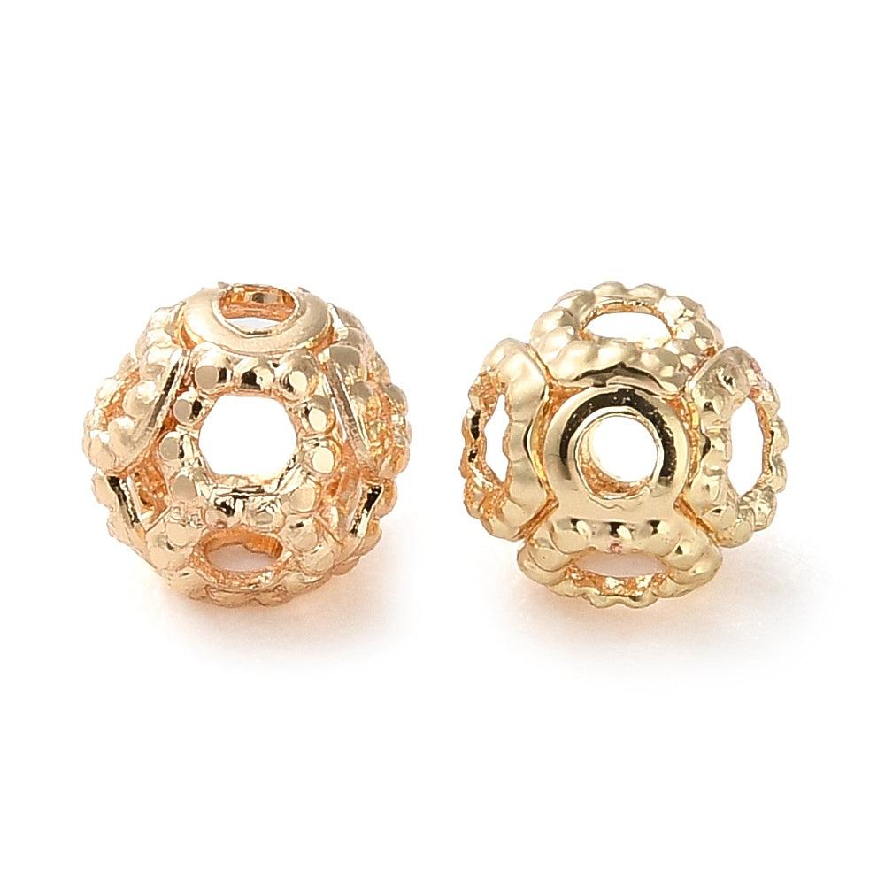 Kraal textuur rond 14K goud 4mm-bedels-Kraaltjes van Renate