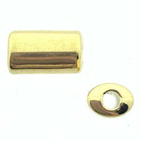 Kraal tube Ø1.5mm Goud DQ 7x4mm-Kraaltjes van Renate