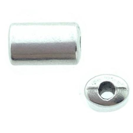 Kraal tube Ø1.5mm Zilver DQ 7x4mm-Kraaltjes van Renate