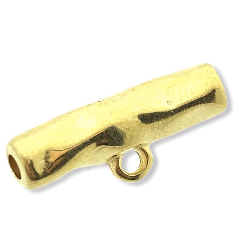Kraal tube met oog Ø2mm Goud DQ 19mm-Kraaltjes van Renate