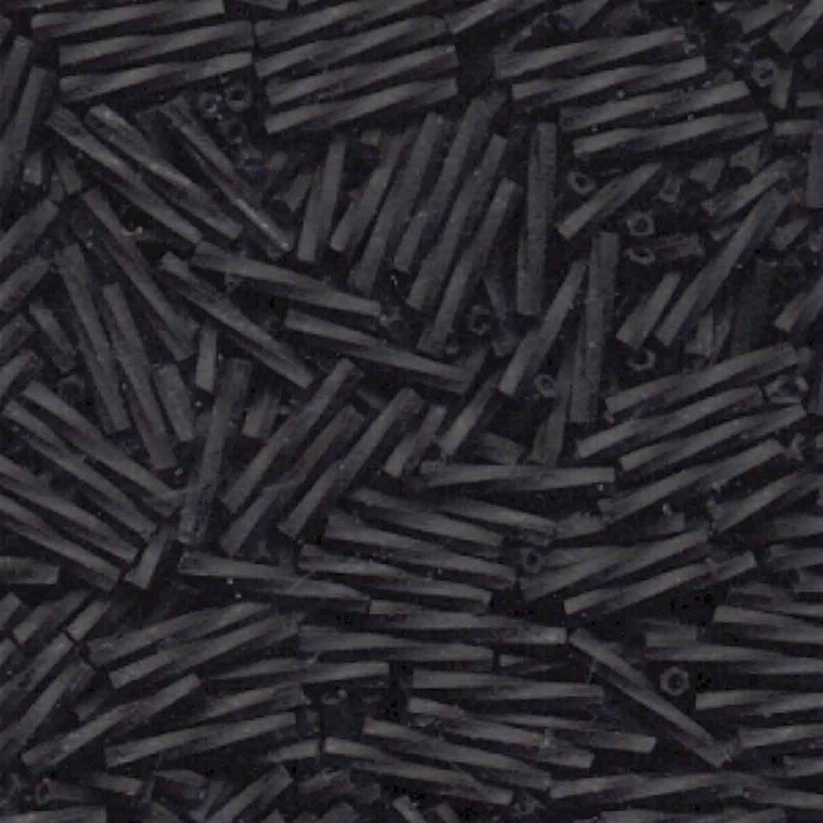 Kraal twisted bugles 12mm matt black - 5 gram-Kralen-Kraaltjes van Renate